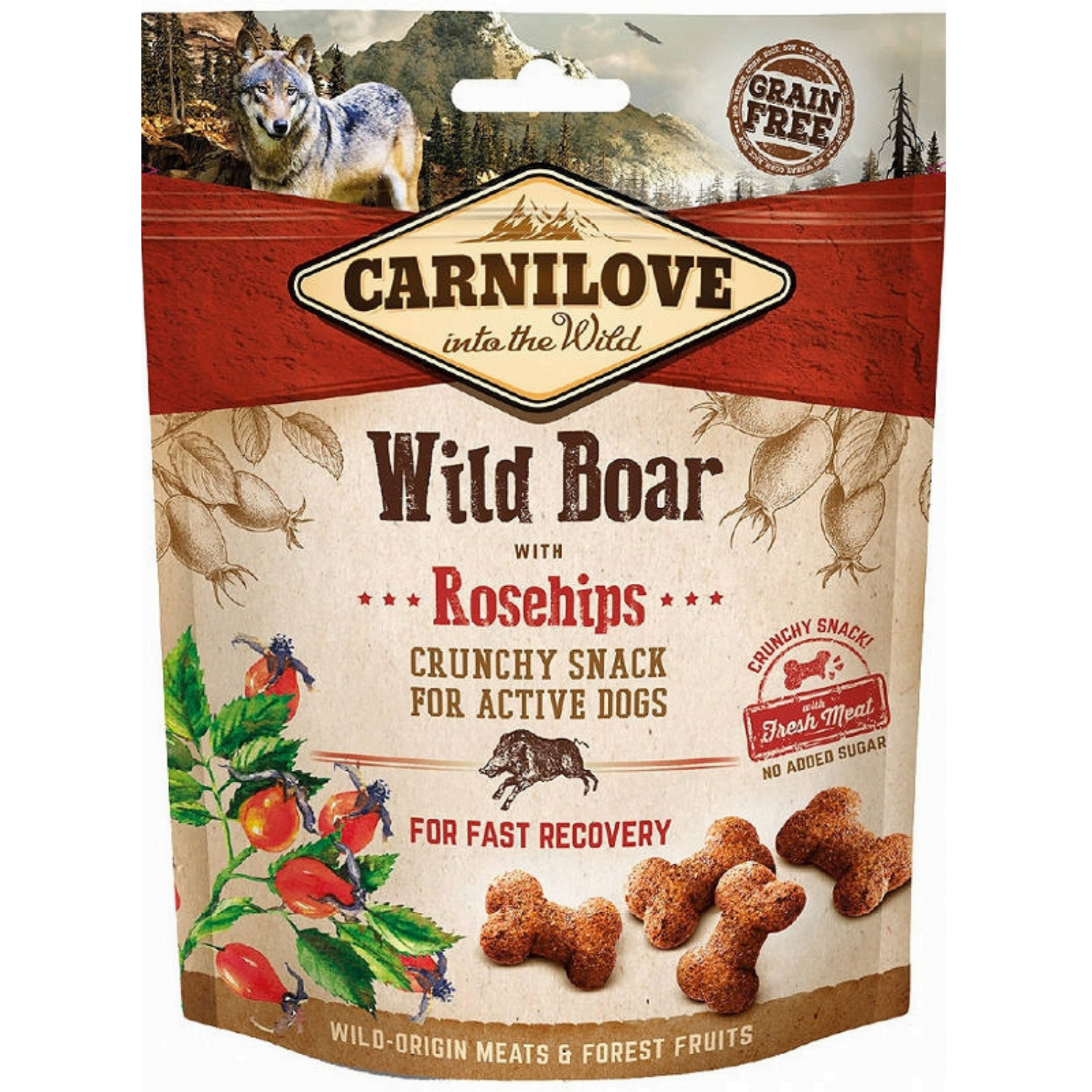 carnilove crunchy wild boar & rosehips 200g