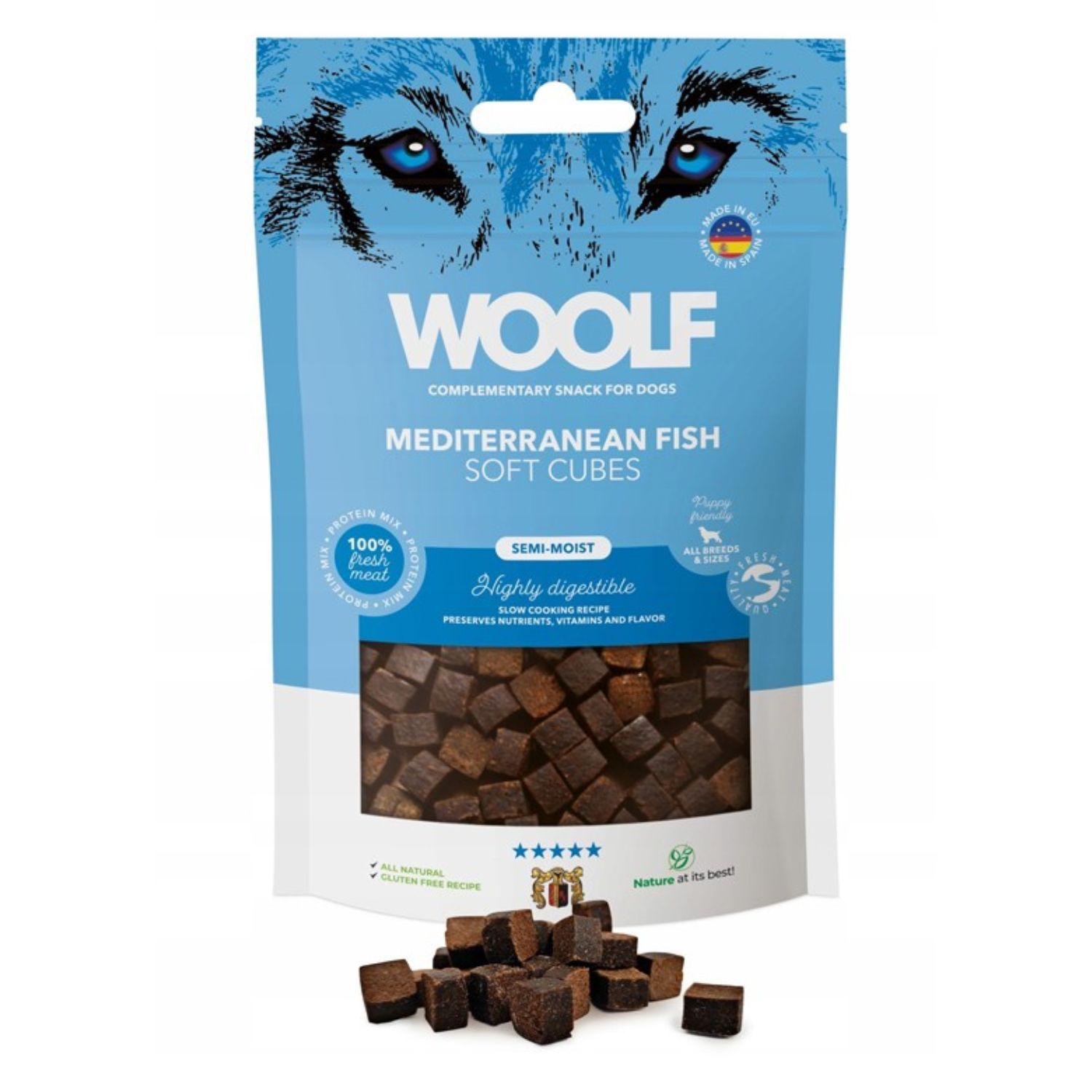 woolf soft cubes monoprotein fish – ryba 100g