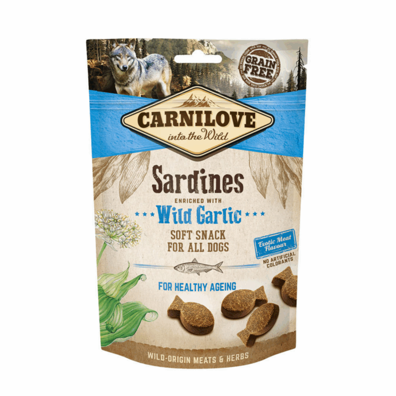 carnilove semi moist snack sardines with wild garlic 200g